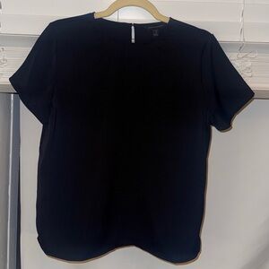 Banana Republic Black Silk Petite Short Sleeve Top